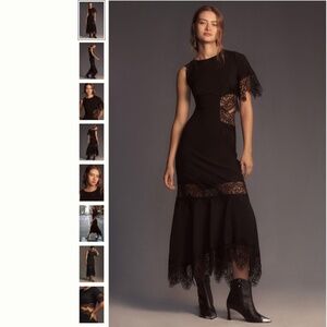 Anthropologie Hutch Asymmetrical Lace Mix Slip Dress